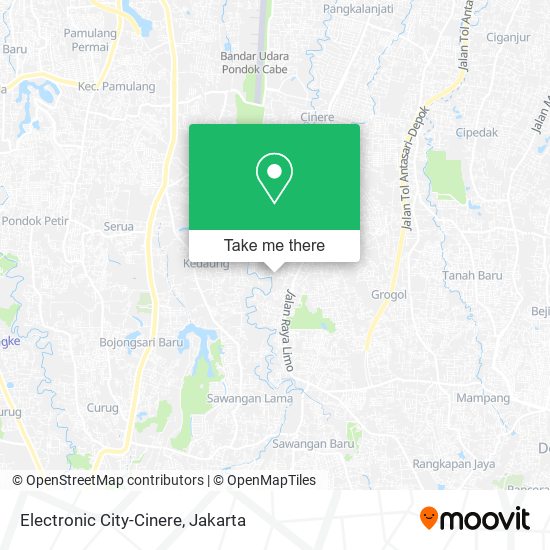 Electronic City-Cinere map