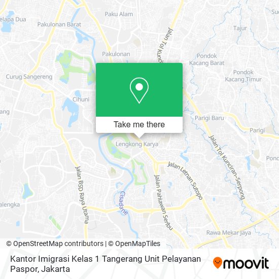 Kantor Imigrasi Kelas 1 Tangerang Unit Pelayanan Paspor map