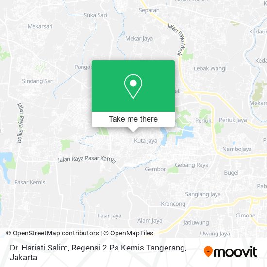 Dr. Hariati Salim, Regensi 2 Ps Kemis Tangerang map