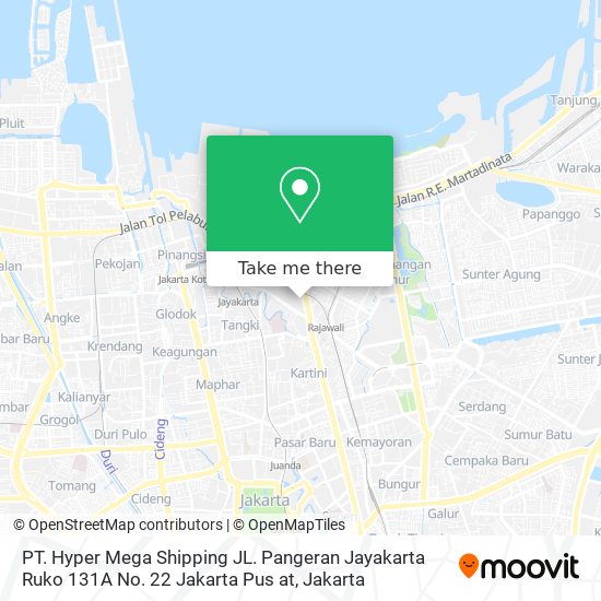 PT. Hyper Mega Shipping JL. Pangeran Jayakarta Ruko 131A No. 22 Jakarta Pus at map