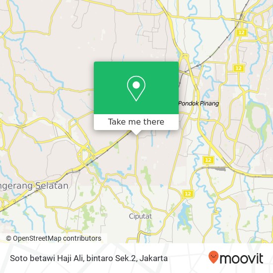 Soto betawi Haji Ali, bintaro Sek.2 map