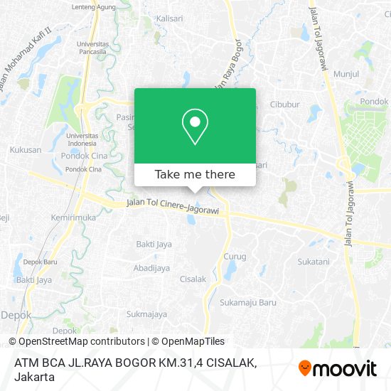 ATM BCA JL.RAYA BOGOR KM.31,4 CISALAK map