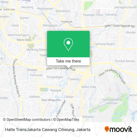 Halte TransJakarta Cawang Ciliwung map
