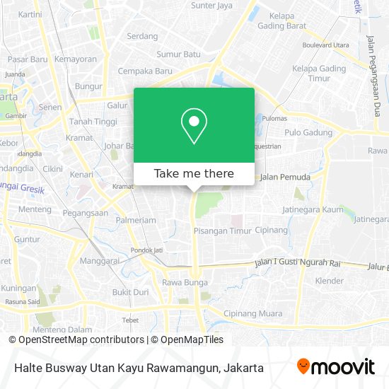 Halte Busway Utan Kayu Rawamangun map