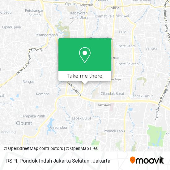 RSPI, Pondok Indah Jakarta Selatan. map