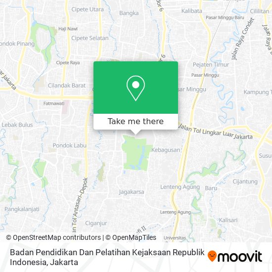 Badan Pendidikan Dan Pelatihan Kejaksaan Republik Indonesia map