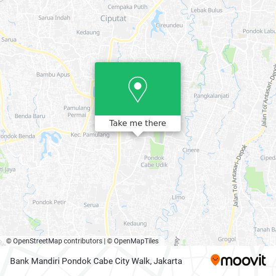 Bank Mandiri Pondok Cabe City Walk map