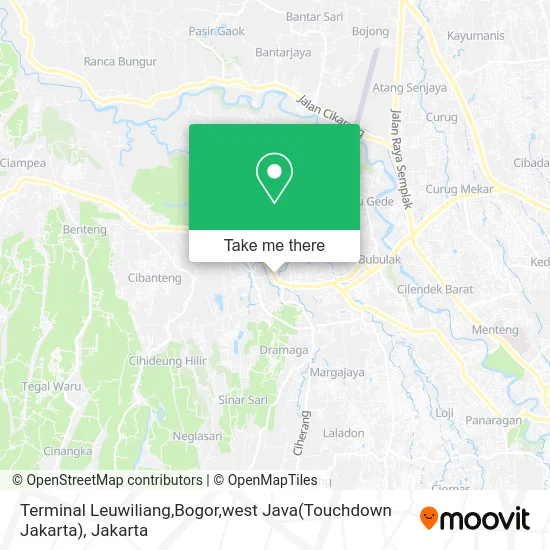 Terminal Leuwiliang,Bogor,west Java(Touchdown Jakarta) map