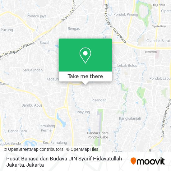 Pusat Bahasa dan Budaya UIN Syarif Hidayatullah Jakarta map