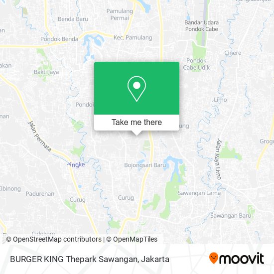 BURGER KING Thepark Sawangan map