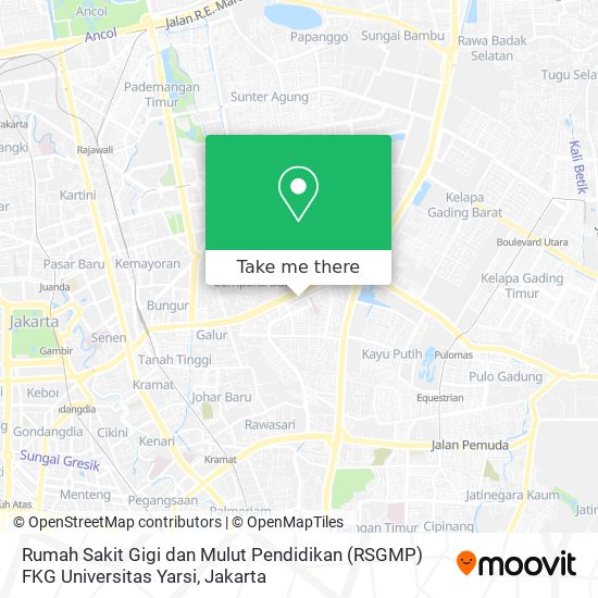 Rumah Sakit Gigi dan Mulut Pendidikan (RSGMP) FKG Universitas Yarsi map