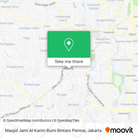 Masjid Jami Al-Karim Bumi Bintaro Permai map