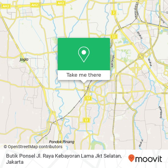 Butik Ponsel Jl. Raya Kebayoran Lama Jkt Selatan map