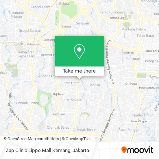 Zap Clinic Lippo Mall Kemang map