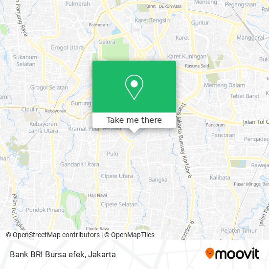 Bank BRI Bursa efek map