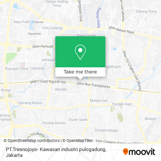 PT.Tresnojoyo- Kawasan industri pulogadung map