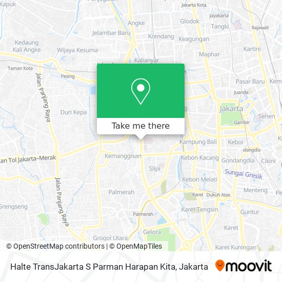 Halte TransJakarta S Parman Harapan Kita map