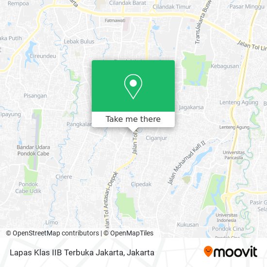 Lapas Klas IIB Terbuka Jakarta map