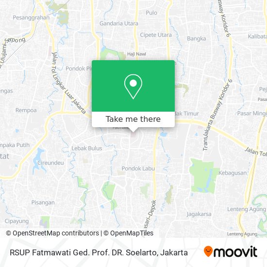 RSUP Fatmawati Ged. Prof. DR. Soelarto map