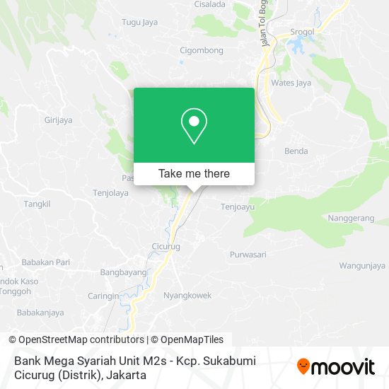 Bank Mega Syariah Unit M2s - Kcp. Sukabumi Cicurug (Distrik) map