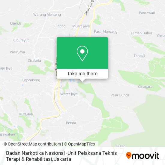 Badan Narkotika Nasional -Unit Pelaksana Teknis Terapi & Rehabilitasi map