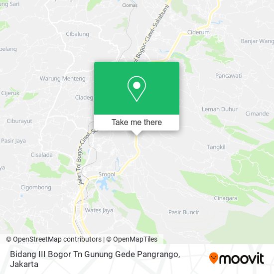 Bidang III Bogor Tn Gunung Gede Pangrango map