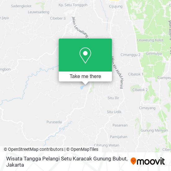 Wisata Tangga Pelangi Setu Karacak Gunung Bubut map