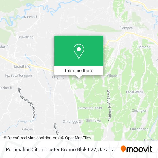 Perumahan Citoh Cluster Bromo Blok L22 map