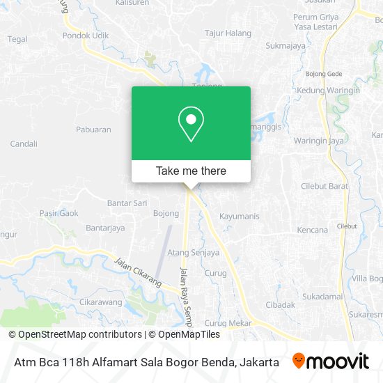 Atm Bca 118h Alfamart Sala Bogor Benda map