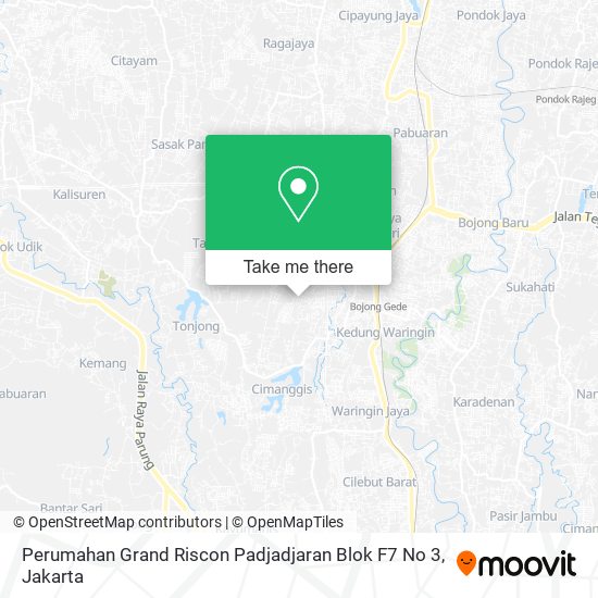 Perumahan Grand Riscon Padjadjaran Blok F7 No 3 map