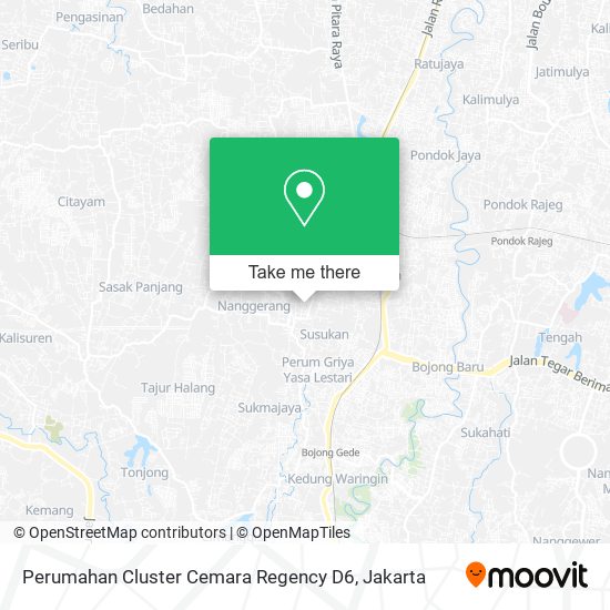 Perumahan Cluster Cemara Regency D6 map