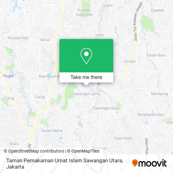 Taman Pemakaman Umat Islam Sawangan Utara map