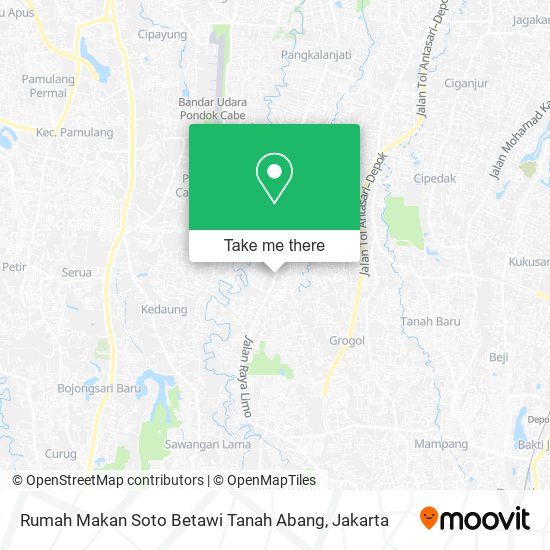 Rumah Makan Soto Betawi Tanah Abang map