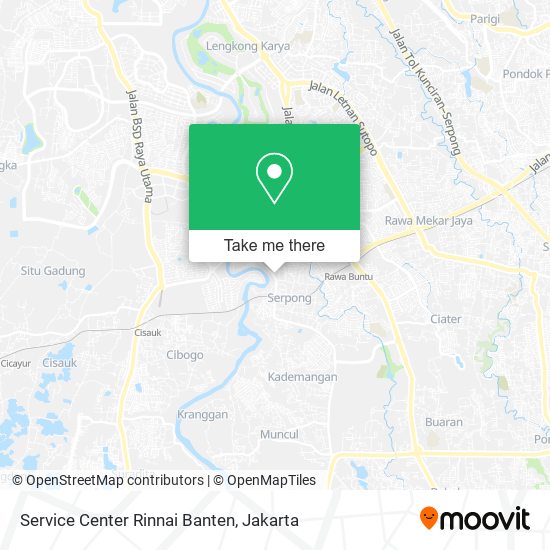 Service Center Rinnai Banten map