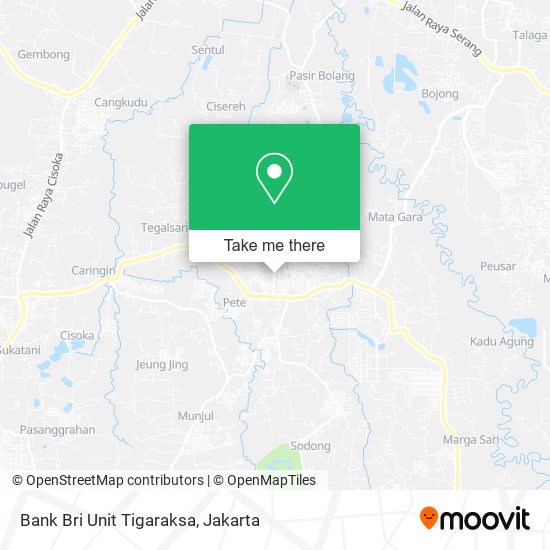Bank Bri Unit Tigaraksa map