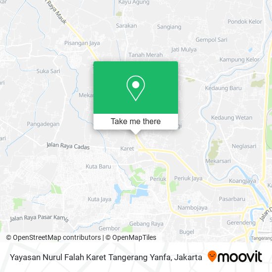 Yayasan Nurul Falah Karet Tangerang Yanfa map