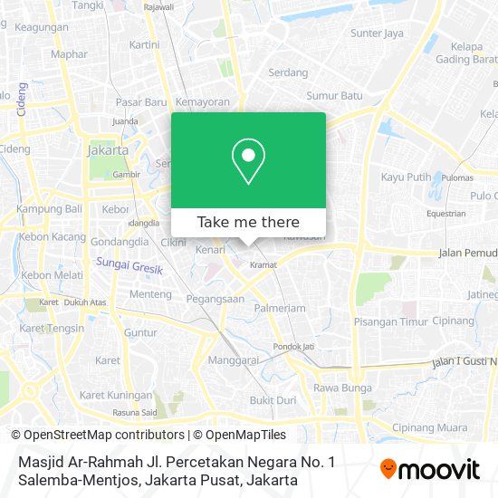 Masjid Ar-Rahmah Jl. Percetakan Negara No. 1 Salemba-Mentjos, Jakarta Pusat map