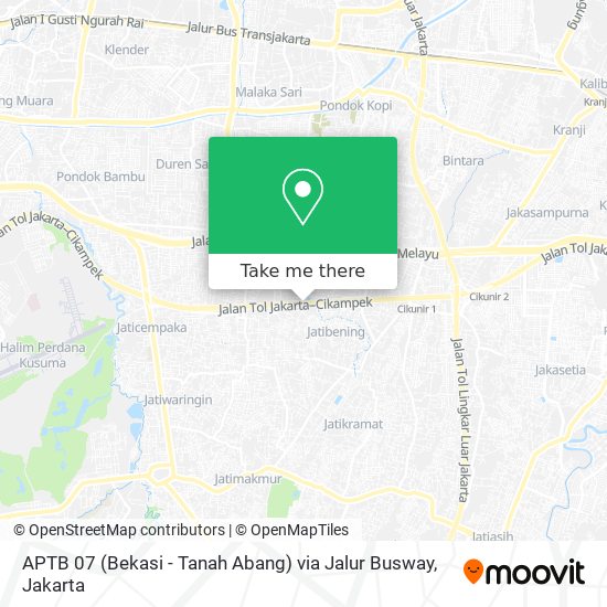 APTB 07 (Bekasi - Tanah Abang) via Jalur Busway map