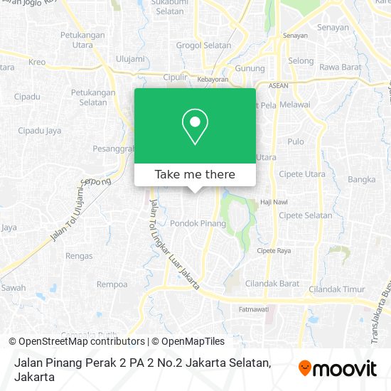 Jalan Pinang Perak 2 PA 2 No.2 Jakarta Selatan map