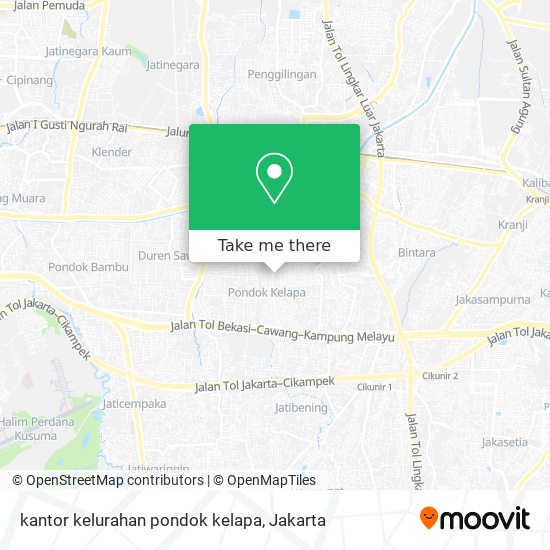 kantor kelurahan pondok kelapa map