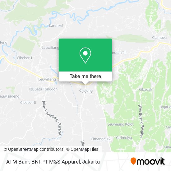 ATM Bank BNI PT M&S Apparel map