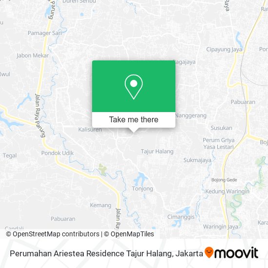 Perumahan Ariestea Residence Tajur Halang map