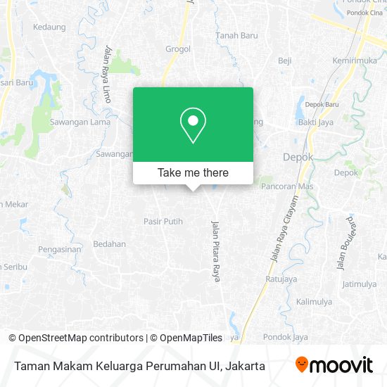 Taman Makam Keluarga Perumahan UI map