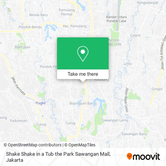 Shake Shake in a Tub the Park Sawangan Mall map