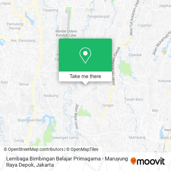 Lembaga Bimbingan Belajar Primagama - Maruyung Raya Depok map