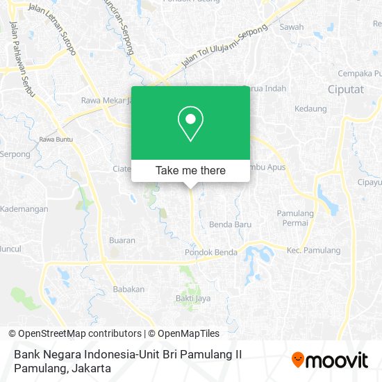 Bank Negara Indonesia-Unit Bri Pamulang II Pamulang map