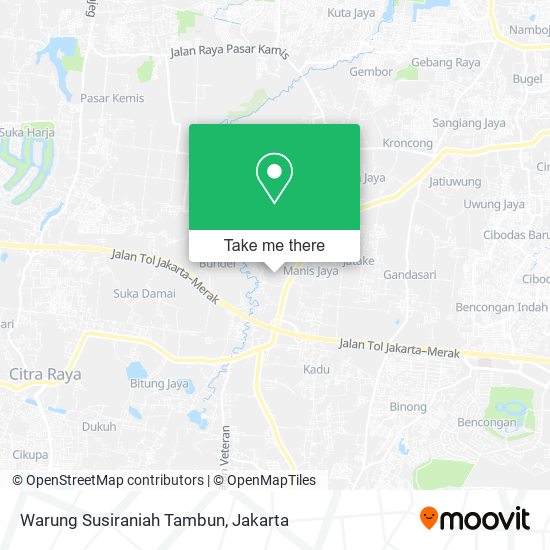 Warung Susiraniah Tambun map