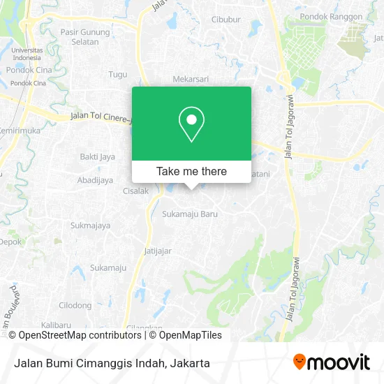 Jalan Bumi Cimanggis Indah map