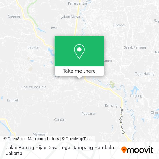 Jalan Parung Hijau Desa Tegal Jampang Hambulu map