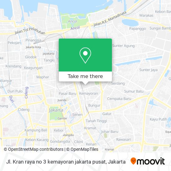 Jl. Kran raya no 3 kemayoran jakarta pusat map